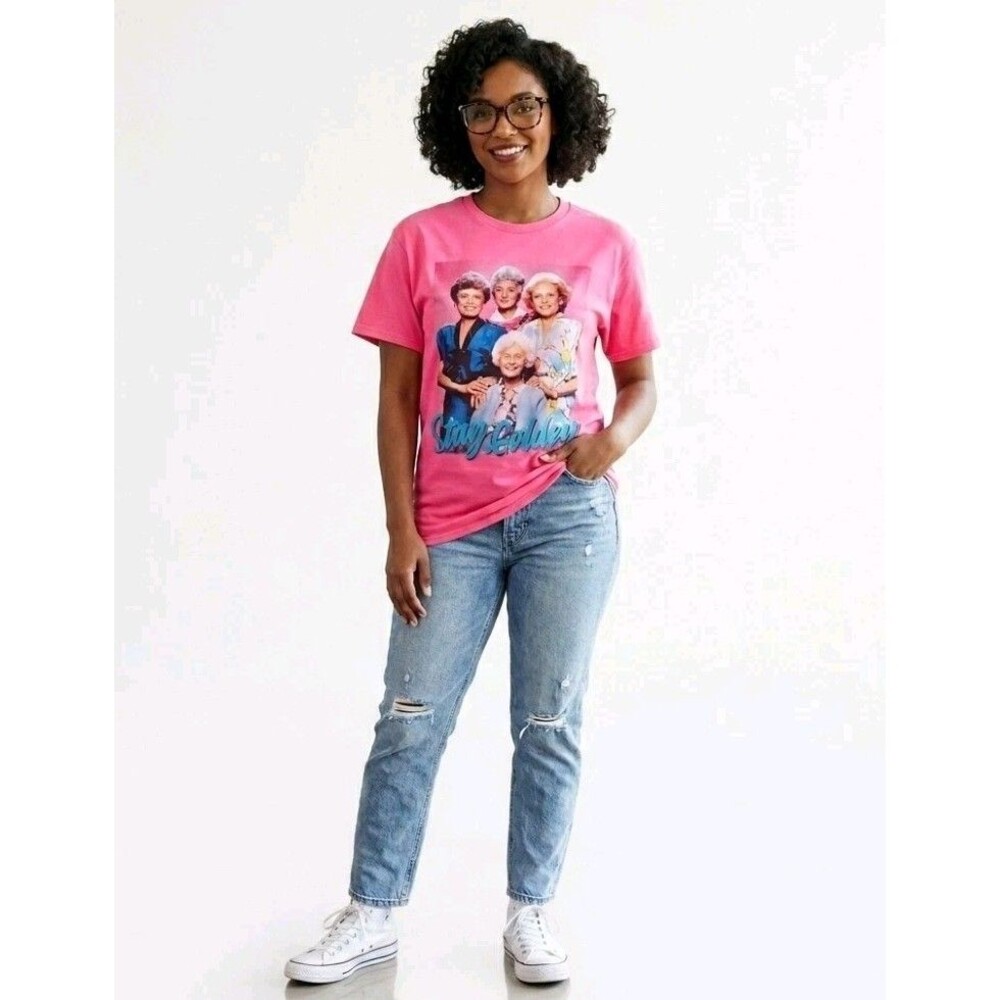 The Golden Girls Pink T-Shirt Small Squad Goals Graphic Tee Retro 80s Pop